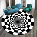 American black white grid 3D stereo vision carpet